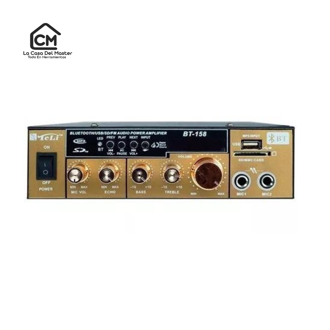 ✨🎤 ¡Convierte tu casa en una fiesta! Amplificador Estéreo 2 Canales Bluetooth USB SD MP3 Karaoke 🎤✨**(OF)