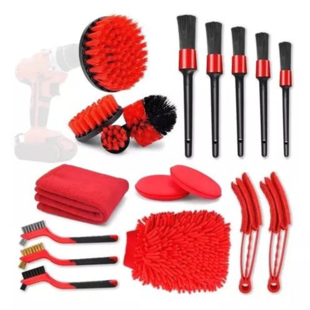 Kit De Limpieza De Auto 18 Piezas Interior Y Exterior