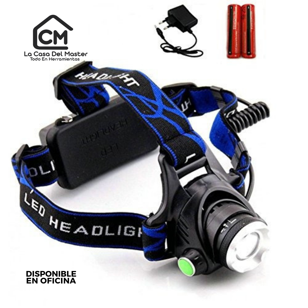 Linterna Frontal Led Cabeza Recargable 1600 Lúmenes