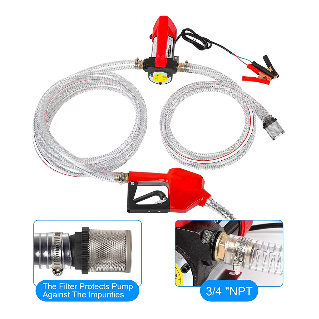 Kit Trasvasije Diesel 12v 175w Motor Manguera Boquilla de LLenado