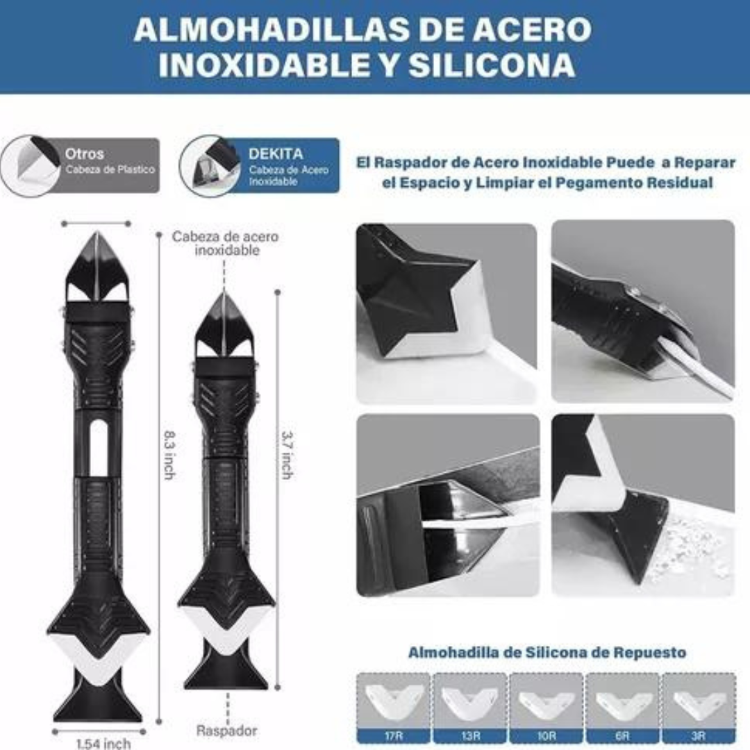 Sellador de masilla raspador de silicona 35 en 1