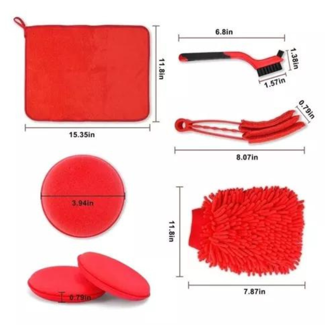 Kit De Limpieza De Auto 18 Piezas Interior Y Exterior