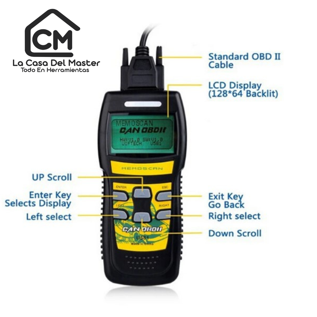 ¡Diagnostica tu auto como un PRO! 🚗 Scanner Automotriz Super Can Multimarca Obdii Memoscan U581 🚗