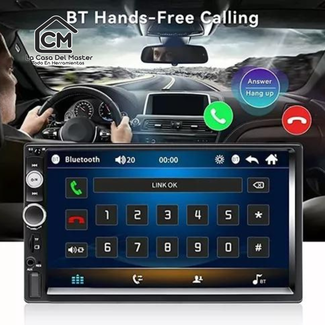 Radio Auto 2 Din Miro Link+ cámara Retroceso y con mando