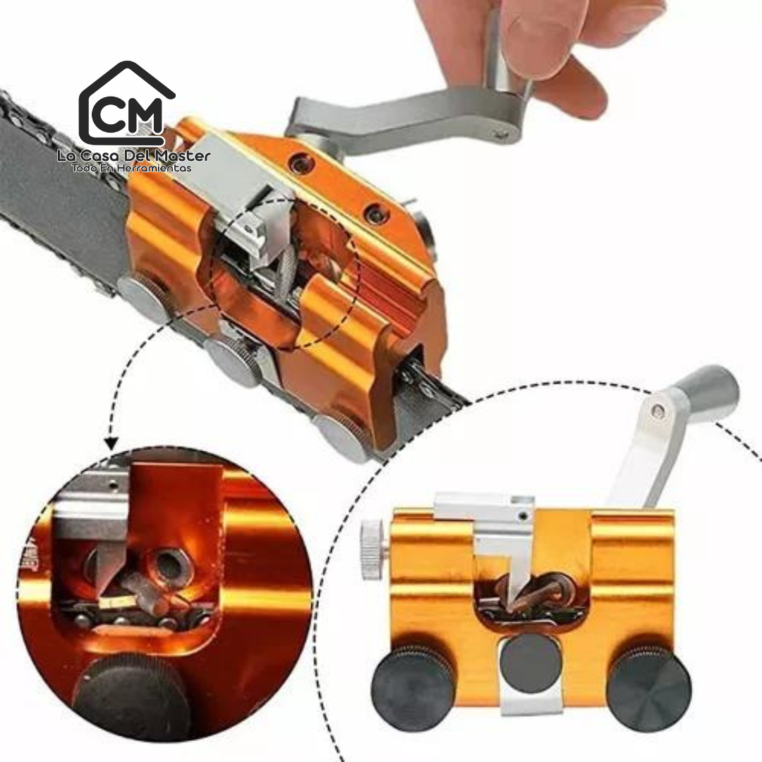 Afilador de motosierra manual con Dremel
