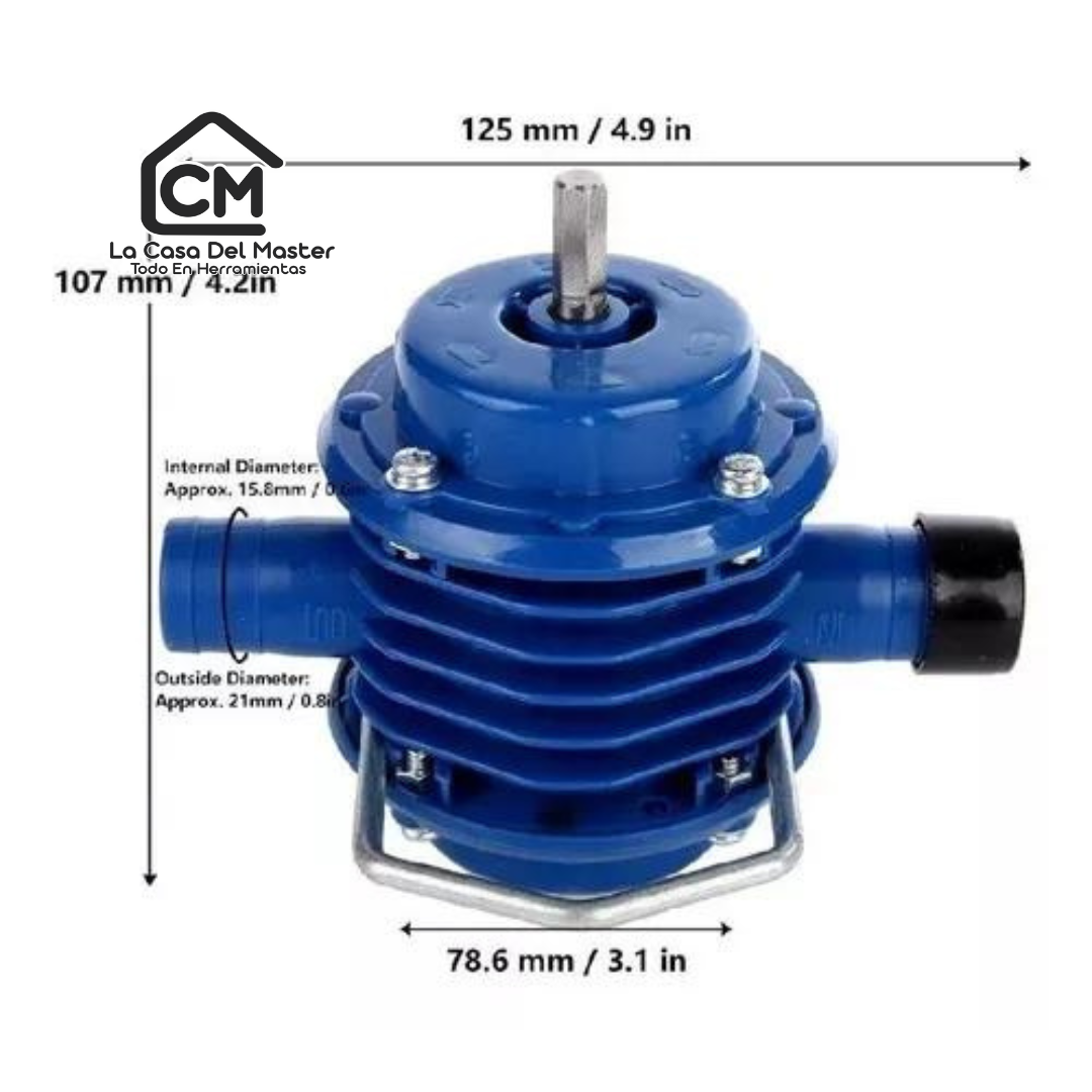 Bomba Agua De Taladro Manual Mini Autocebante Plástico