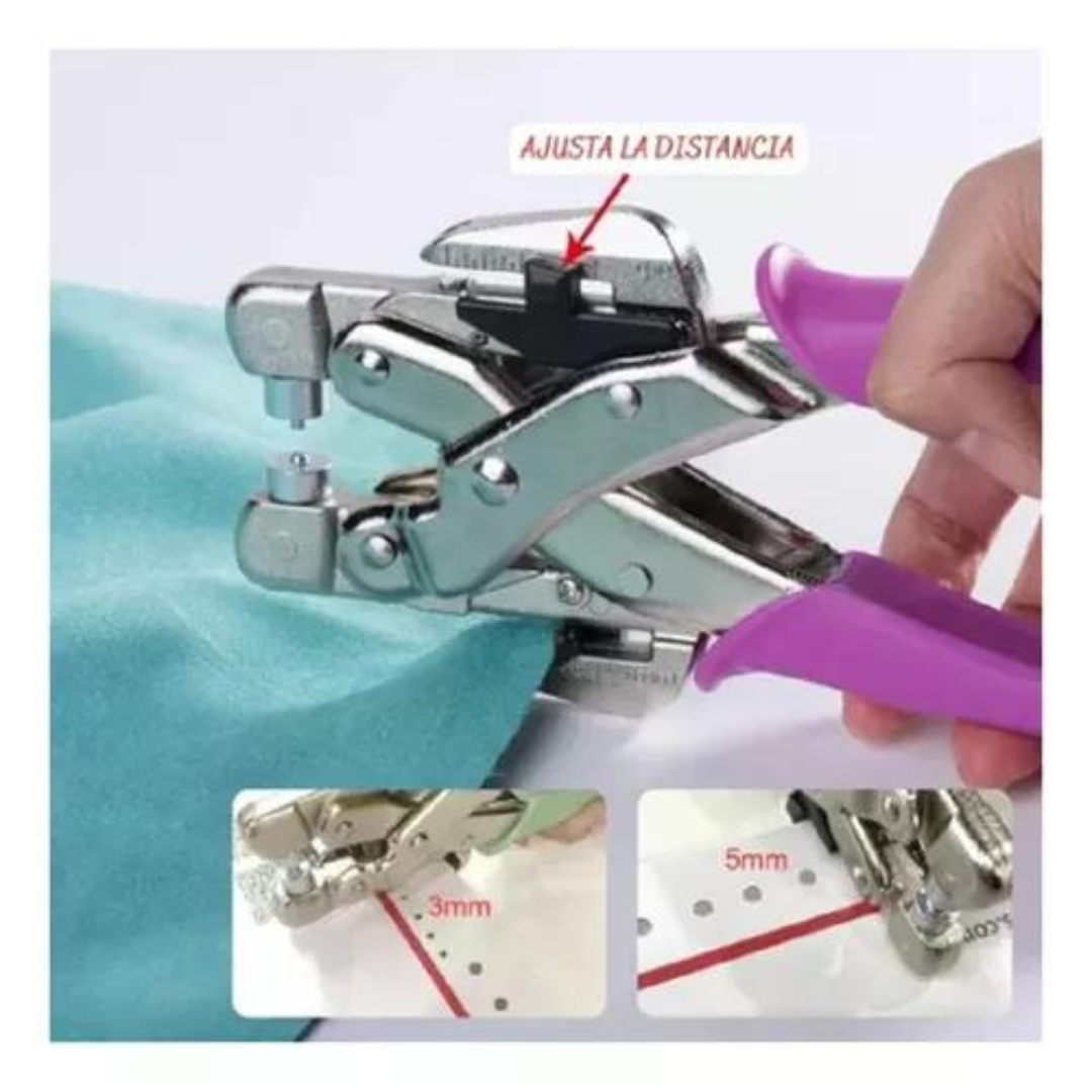 Kit Remachadora Perforadora Ojetillos Más 160 Ojetillos