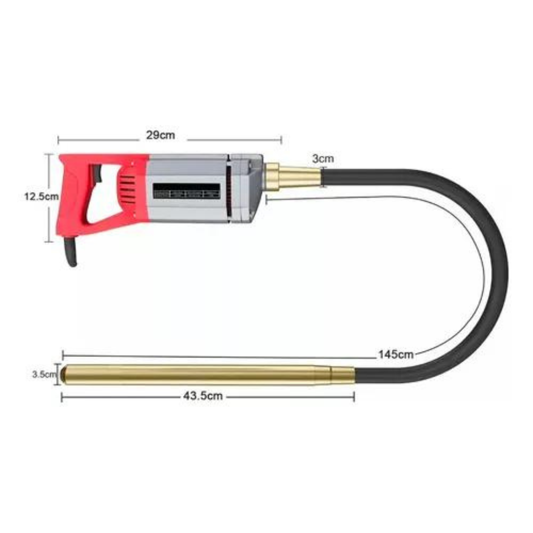 Vibrador Hormigón 1300w Sonda 1,5mtrs Línea Profesional