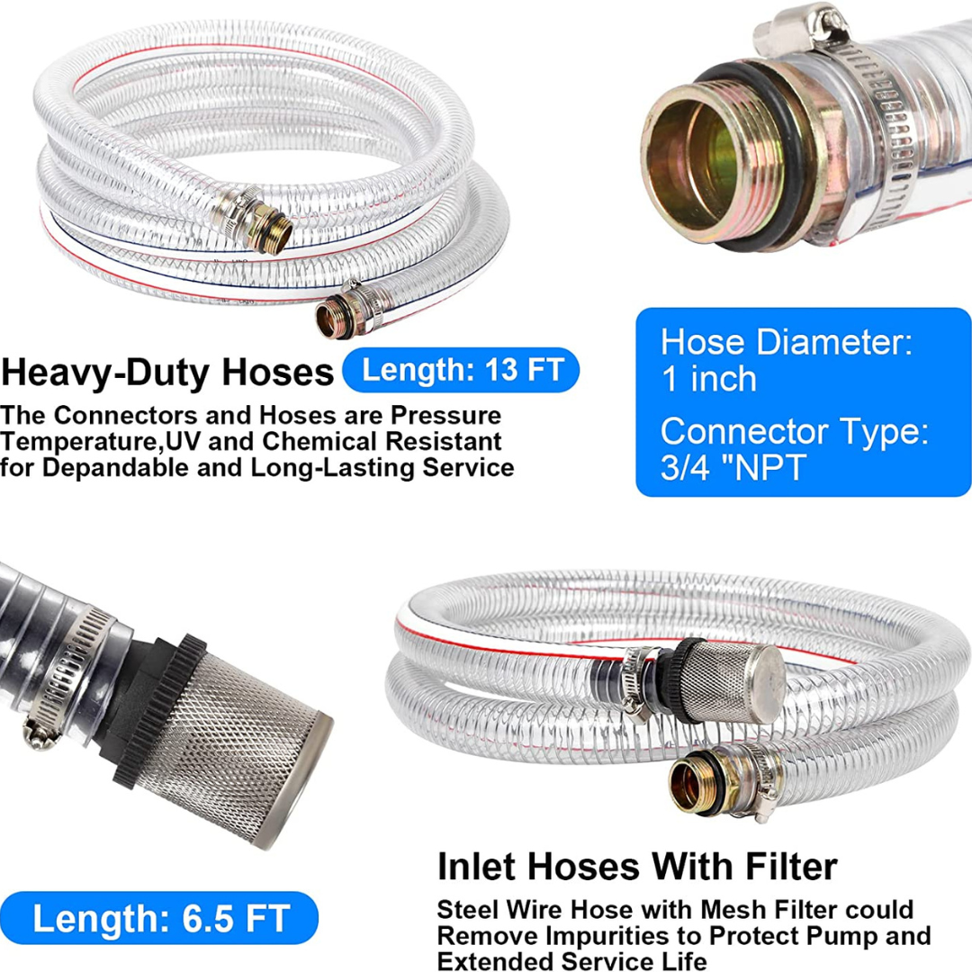Kit Trasvasije Diesel 12v 175w Motor Manguera Boquilla de LLenado