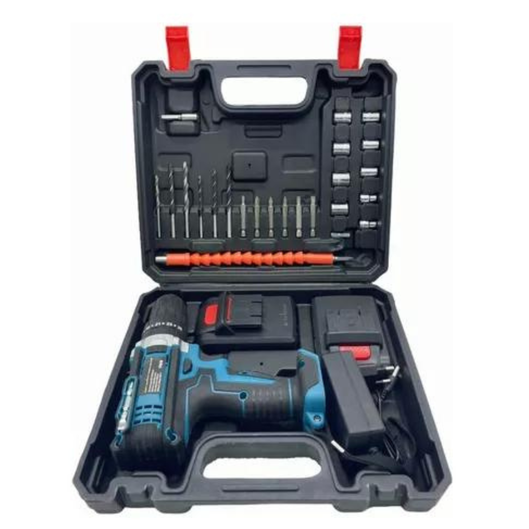 Taladro Percutor Inalámbrico +2 Baterías+Maleta Y Accesorios