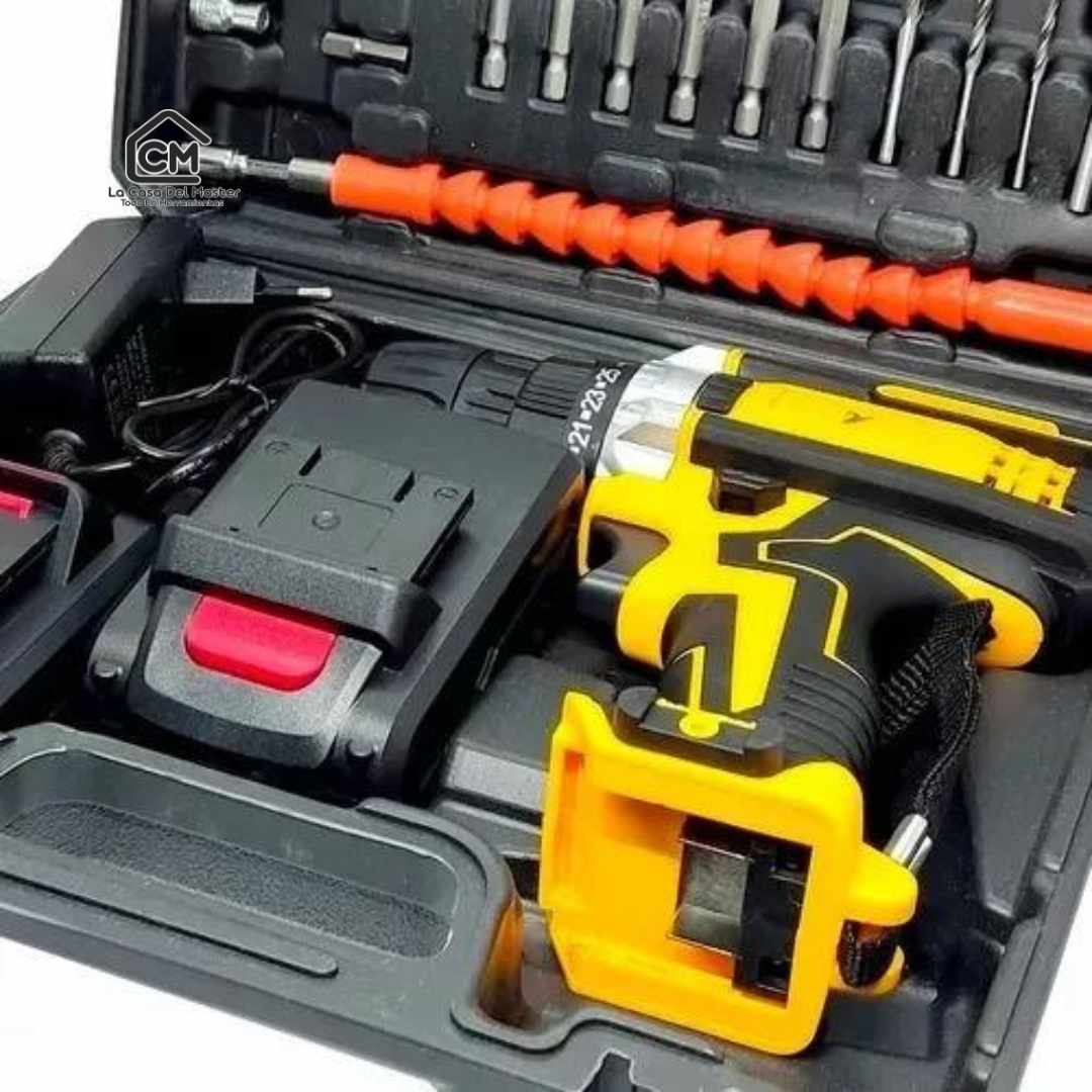 Taladro Inalámbrico 2 Baterías De Litio Maleta Y Accesorios
