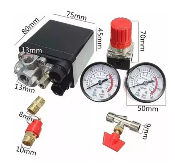 Compresor Aire Válvula Presión 180psi Regulador Interruptor