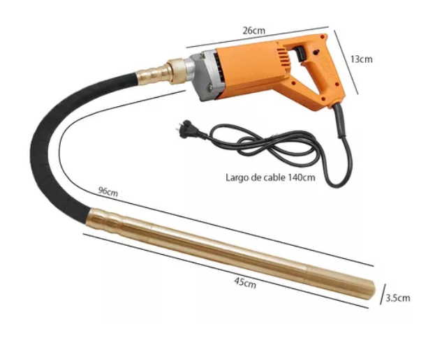 Vibrador Hormigón Cemento 1300w Sonda 1mtr Línea Profesional