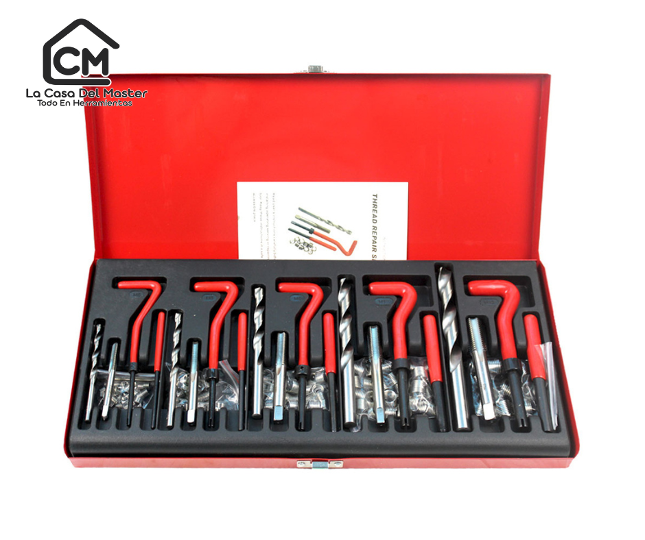 KIT 131 PZ. REPARADOR DE ROSCAS PROFESIONAL HILOS DAÑADOS