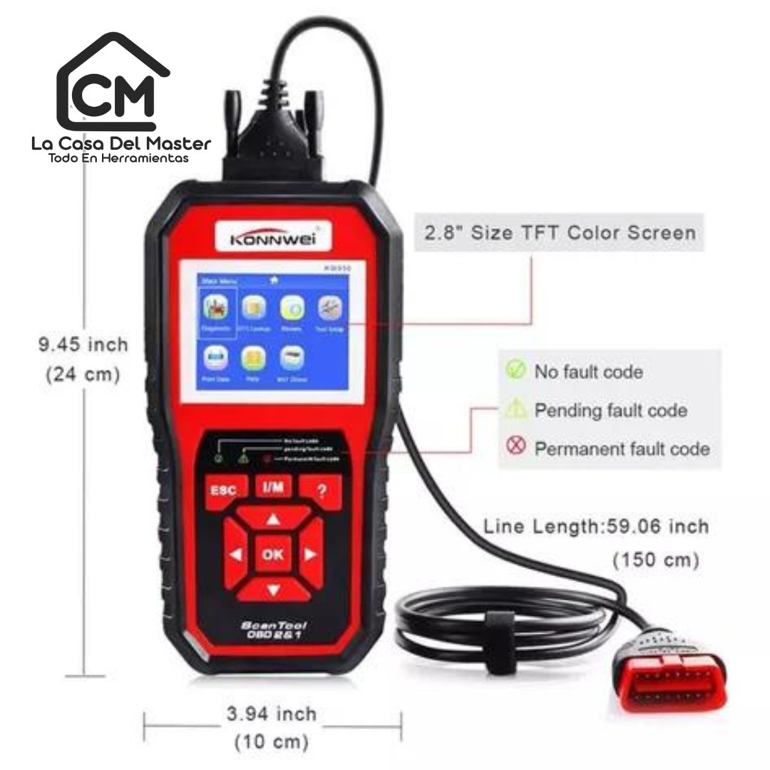 Escaner Automotriz Konnwei Kw850 Obd2 Eobd Multimarcas