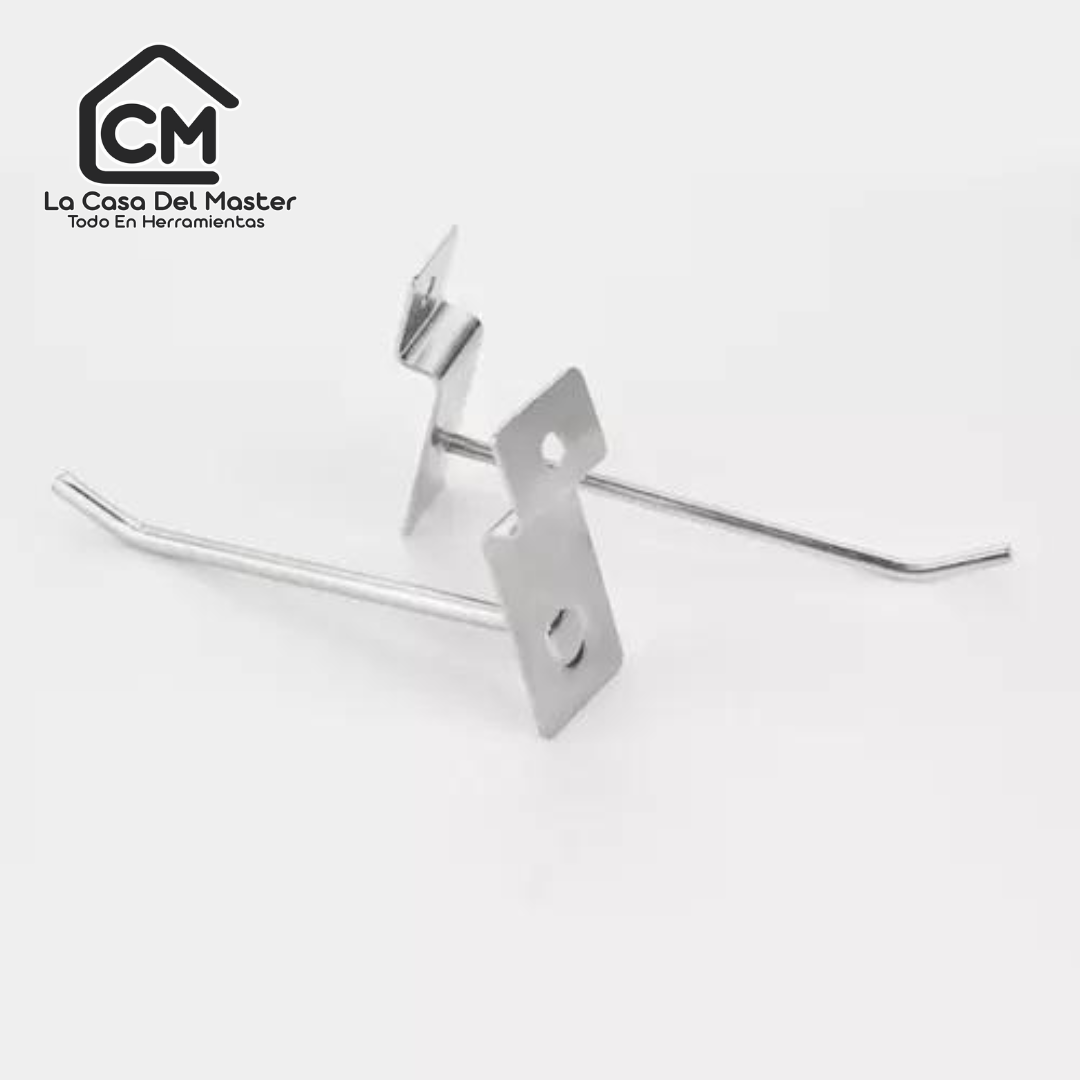 PACK 100 GANCHOS PANEL RANURADO 15 CM EXHIBIDOR