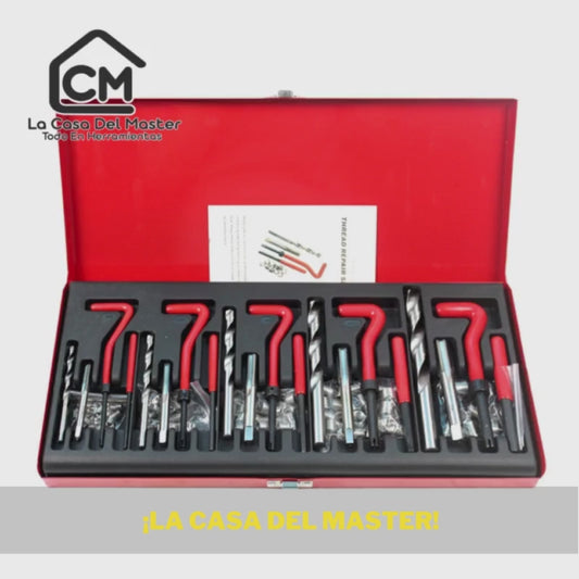 KIT 131 PZ. REPARADOR DE ROSCAS PROFESIONAL HILOS DAÑADOS