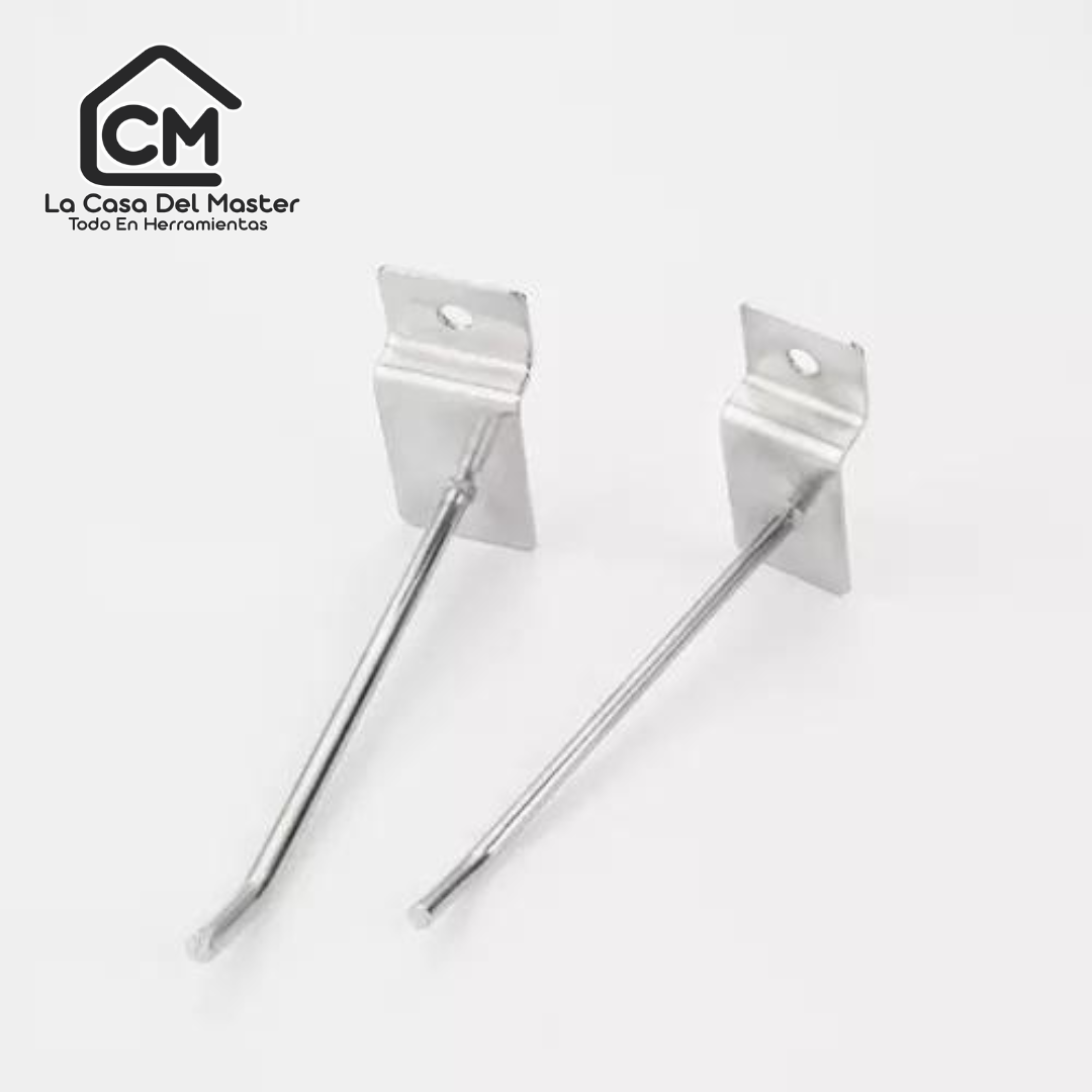 PACK 100 GANCHOS PANEL RANURADO 15 CM EXHIBIDOR
