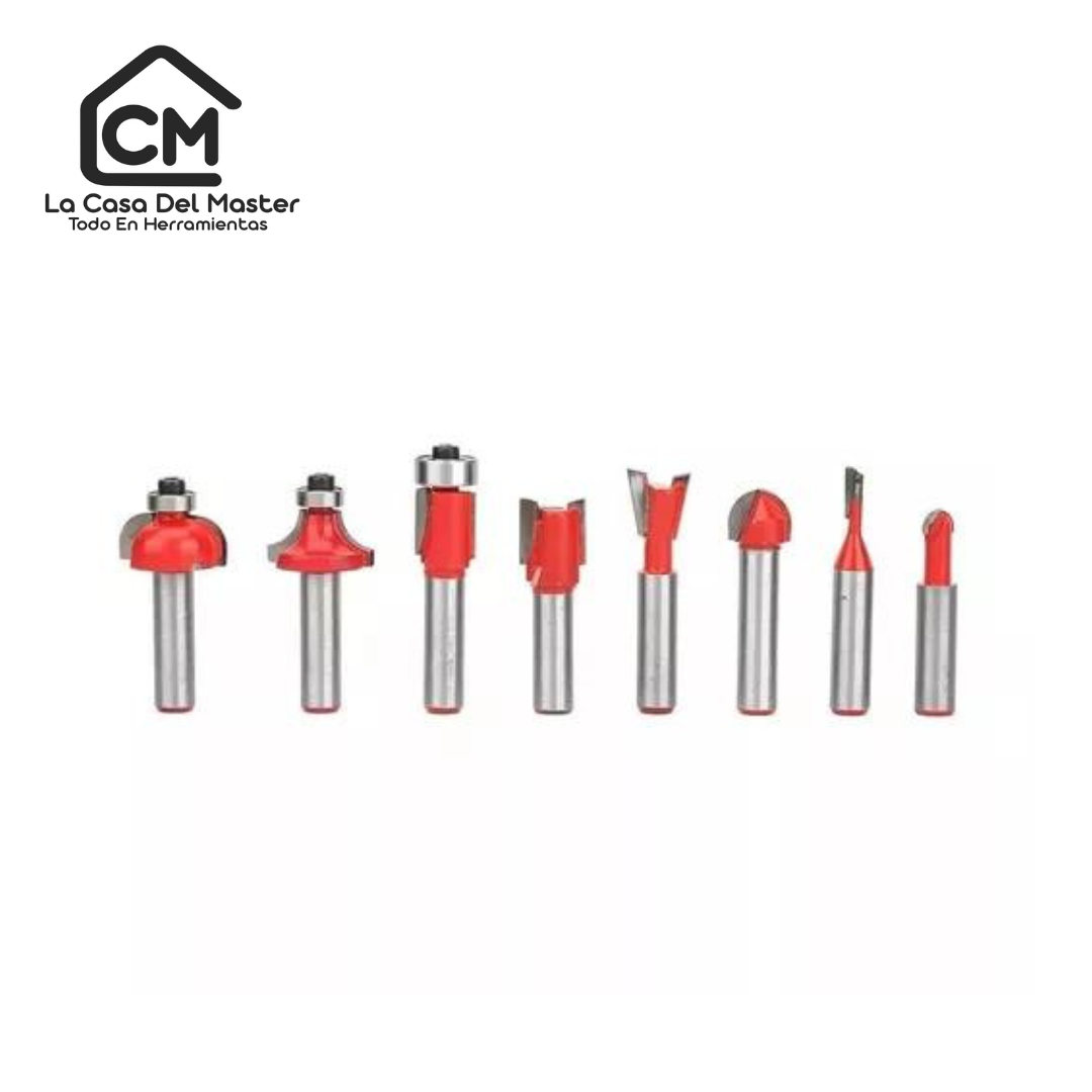 Set 15 Fresas Madera Toma 1/4 6.35mm - Router Tupi Fresadora