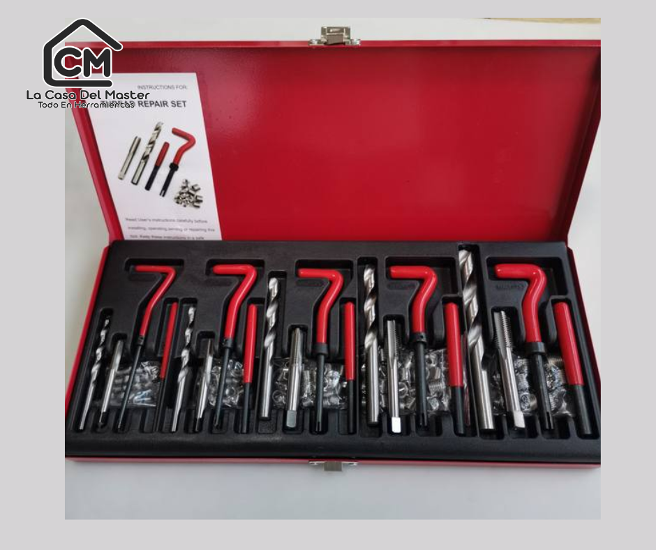 KIT 131 PZ. REPARADOR DE ROSCAS PROFESIONAL HILOS DAÑADOS